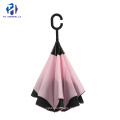 High Quality Promotion Double Layer Inverted Umbrella with Flower Printing/Innovative Auto/Manual Open Reverse Umbrella with C-Hook